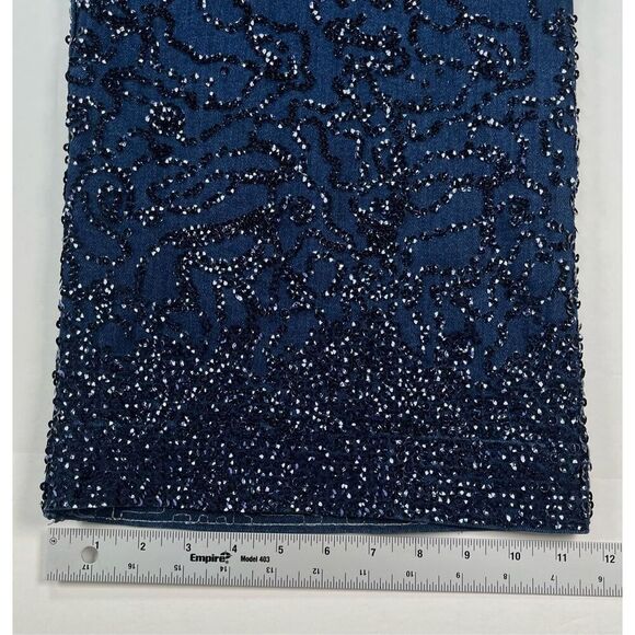 Maeve The Colette Cropped High Rise Wide Leg Jean Maeve Sequin Sparkle Size 33P - Picture 10 of 11